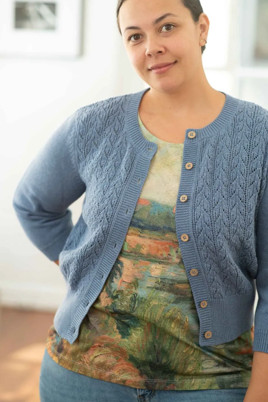 Hot Lazybones Ava Cardigan Denim Blue