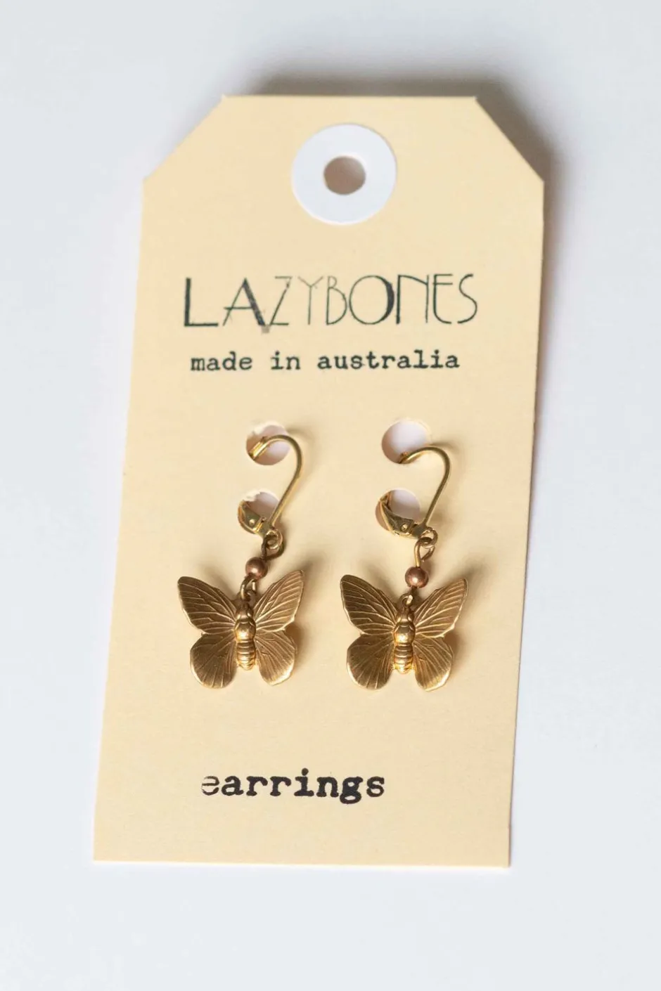 brass_butterfly_earrings_3.webp Online Lazybones Brass Butterfly Earrings