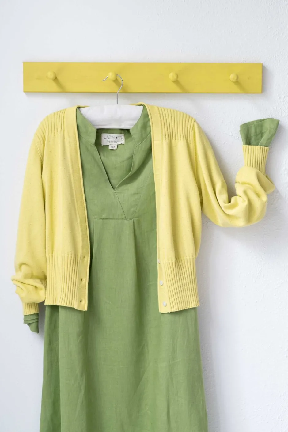 Cheap Lazybones Carly Cardigan In Muted Lime *Organic Cotton