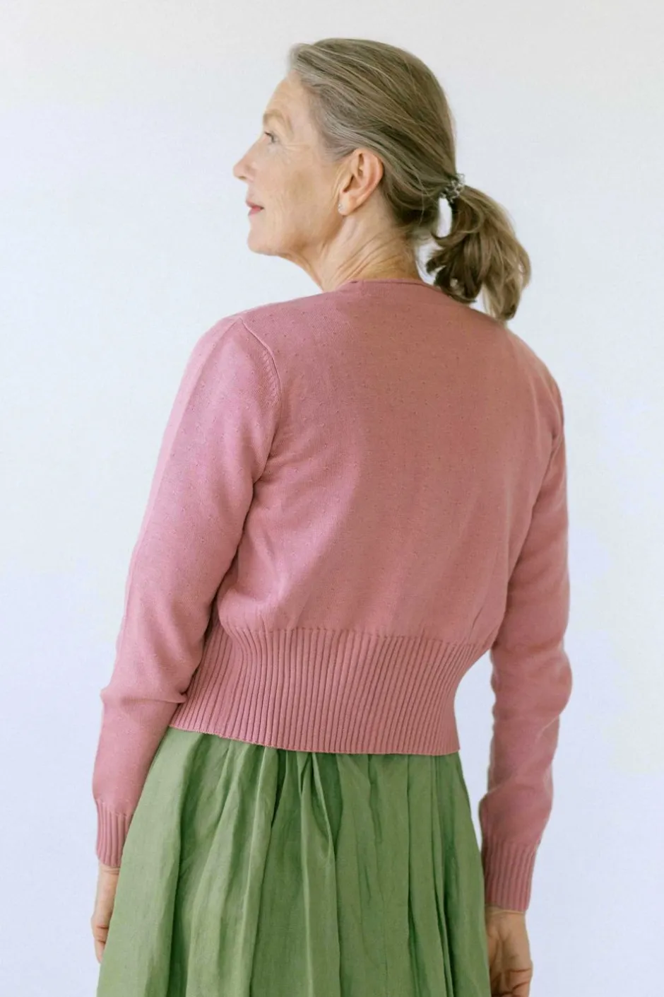 Shop Lazybones Carly Cardigan In Old Rose *Organic Cotton