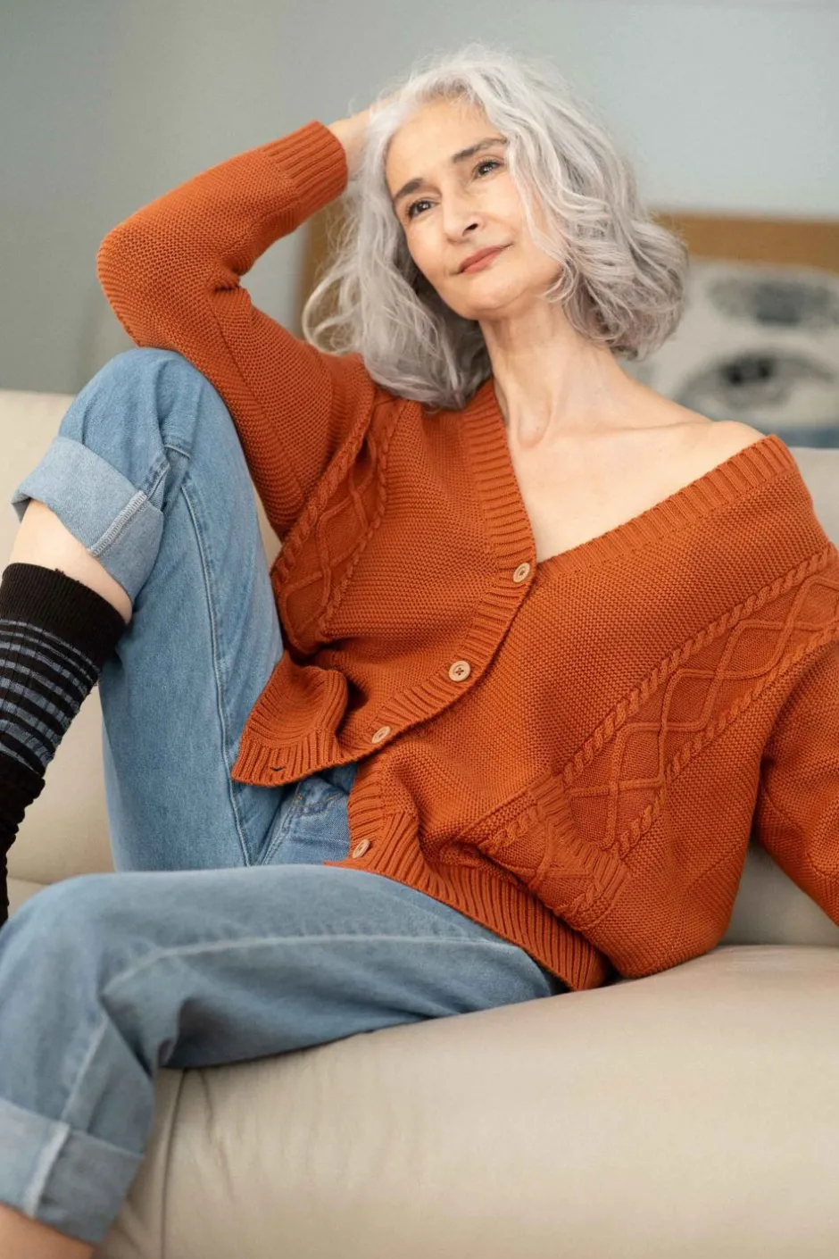 Best Sale Lazybones Charli Cardigan Rust