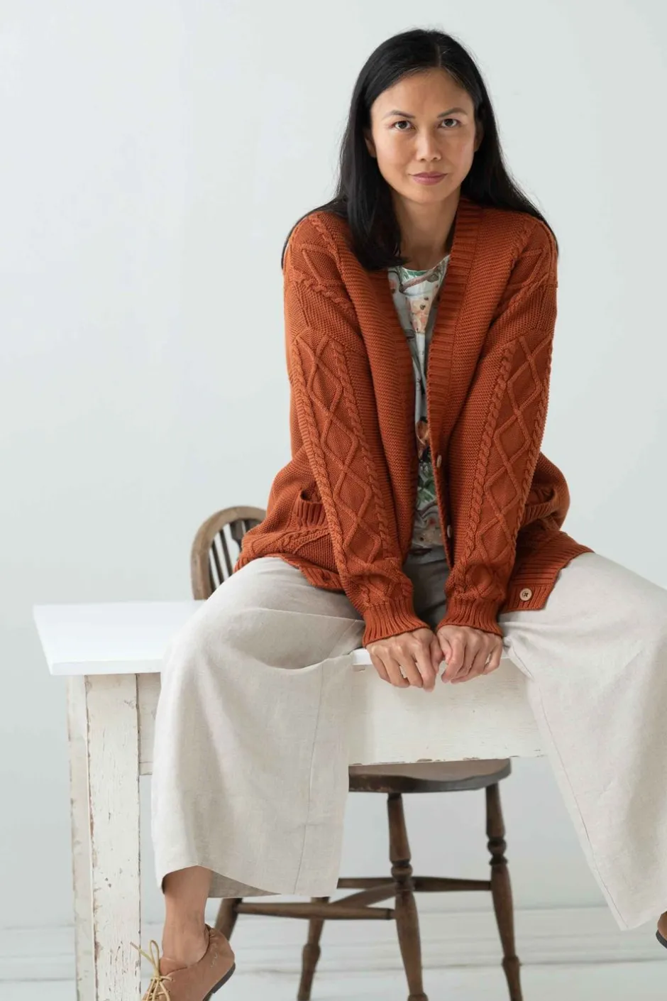 charli_cardigan_rust_4.webp Best Sale Lazybones Charli Cardigan Rust