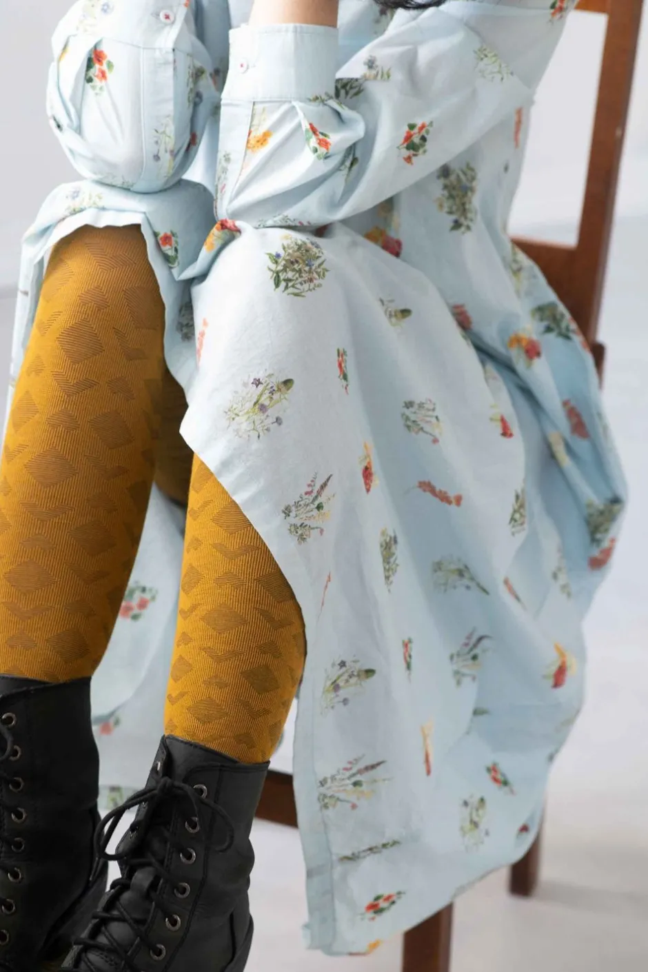 deco_mustard_wool_tights_3.webp Clearance Lazybones Deco Mustard Wool Tights