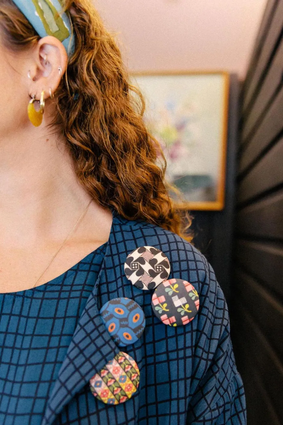 Hot Lazybones Domino Brooch