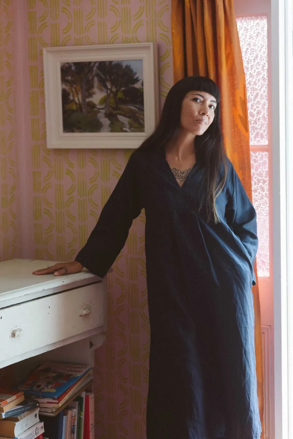 emma_linen_dress_in_dark_navy_8.webp Cheap Lazybones Emma Linen Dress In Dark Navy