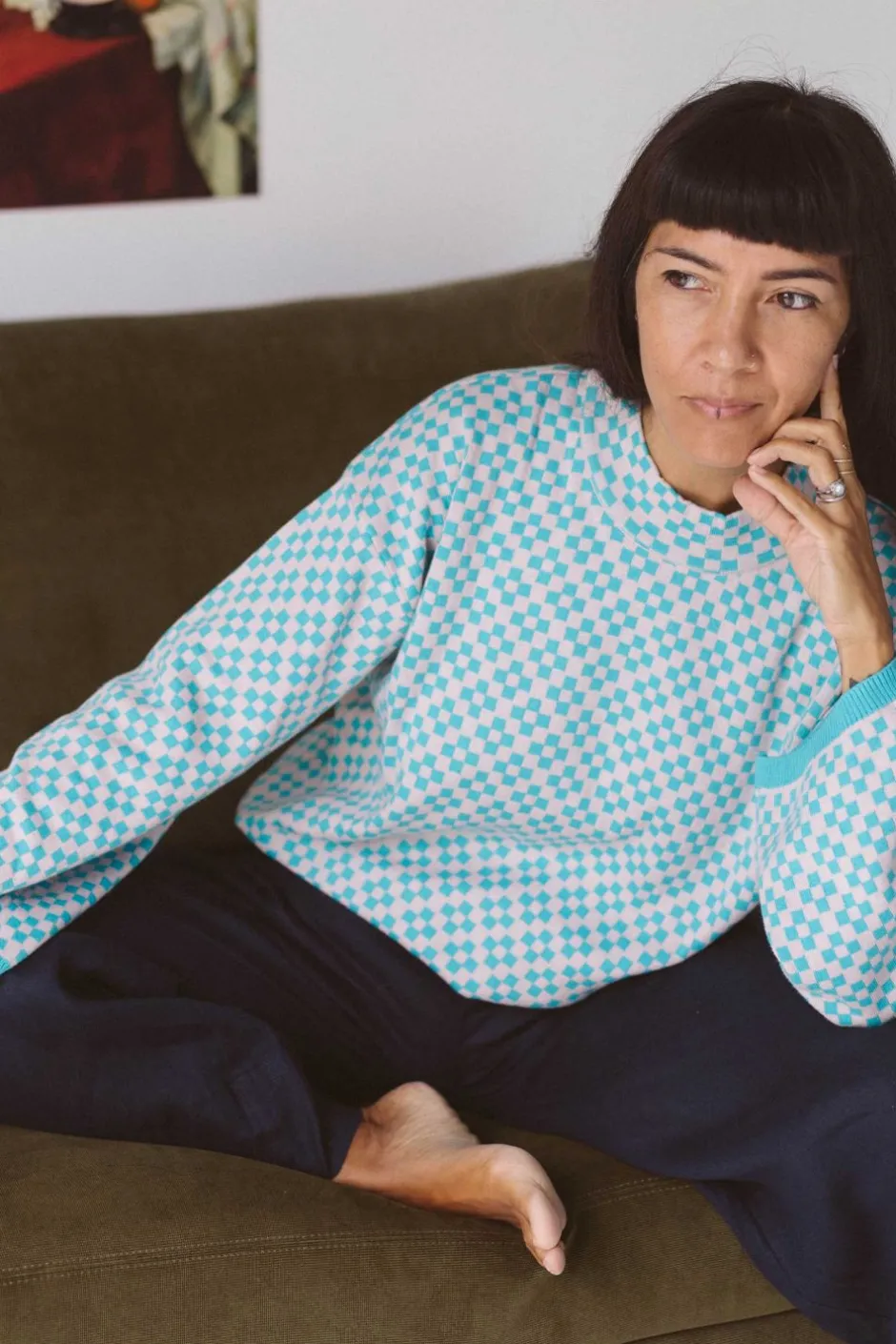 freda_jumper_in_checker_organic_cotton_2.webp Cheap Lazybones Freda Jumper In Checker *Organic Cotton