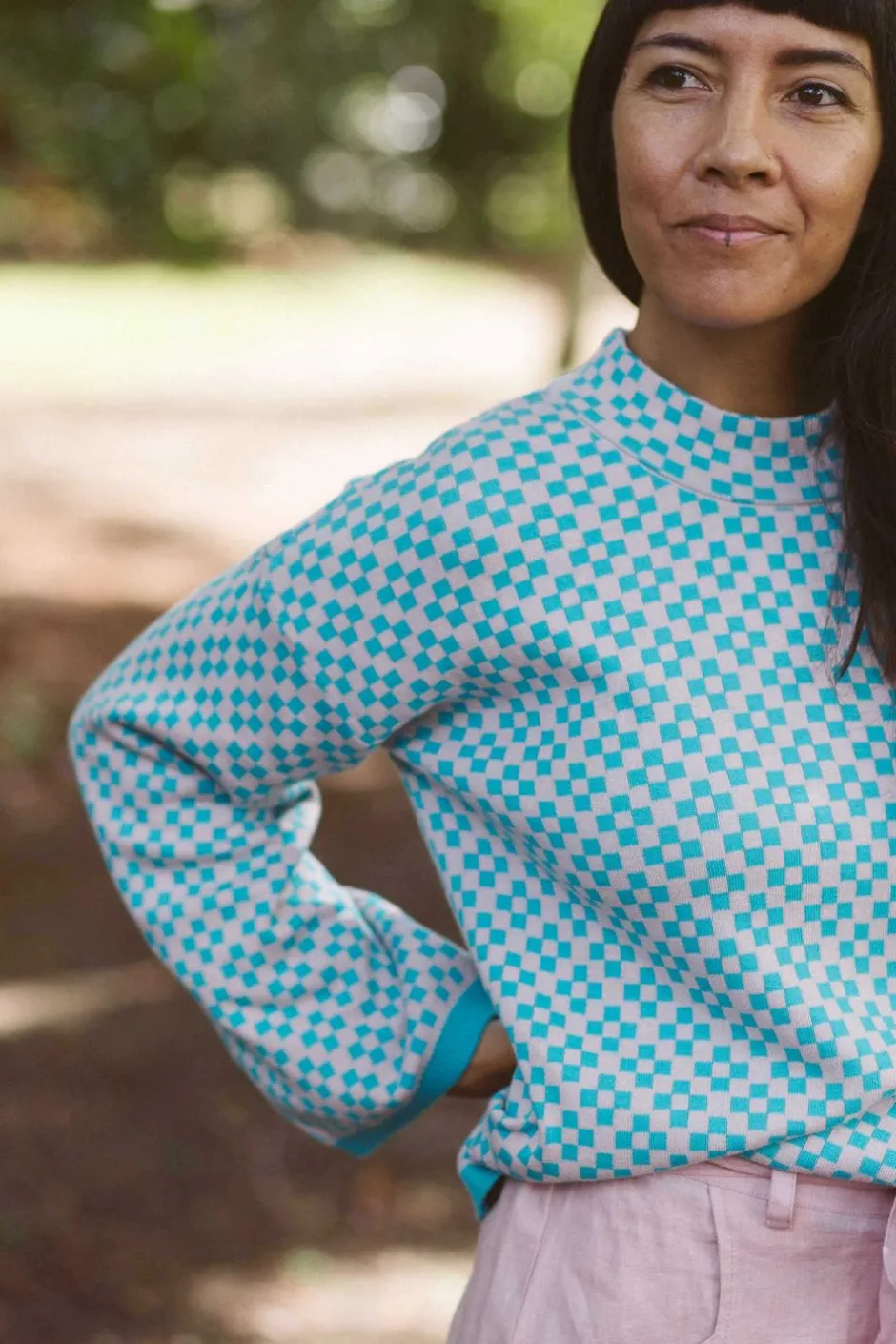freda_jumper_in_checker_organic_cotton_5.webp Cheap Lazybones Freda Jumper In Checker *Organic Cotton
