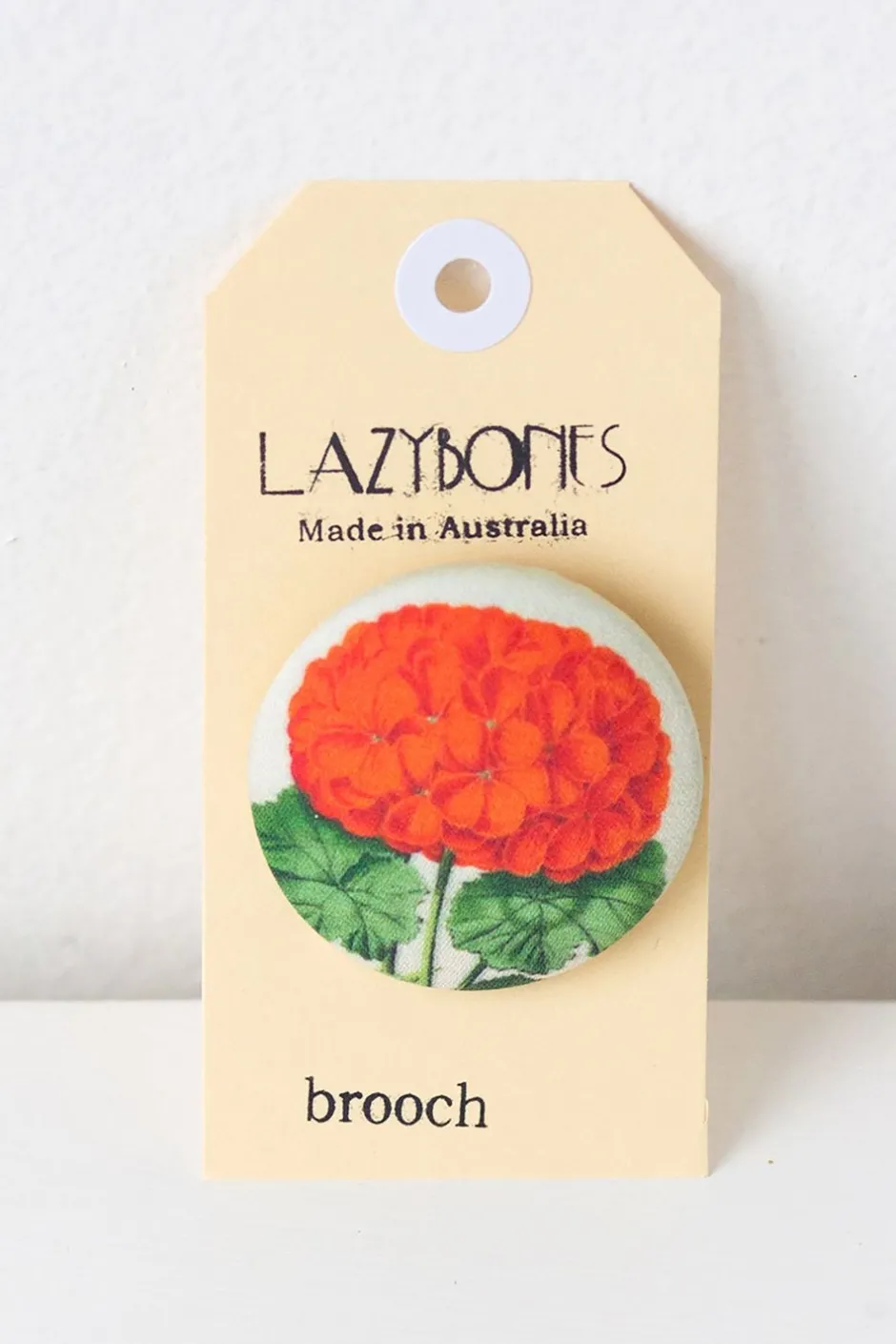 Fashion Lazybones Geranium Brooch