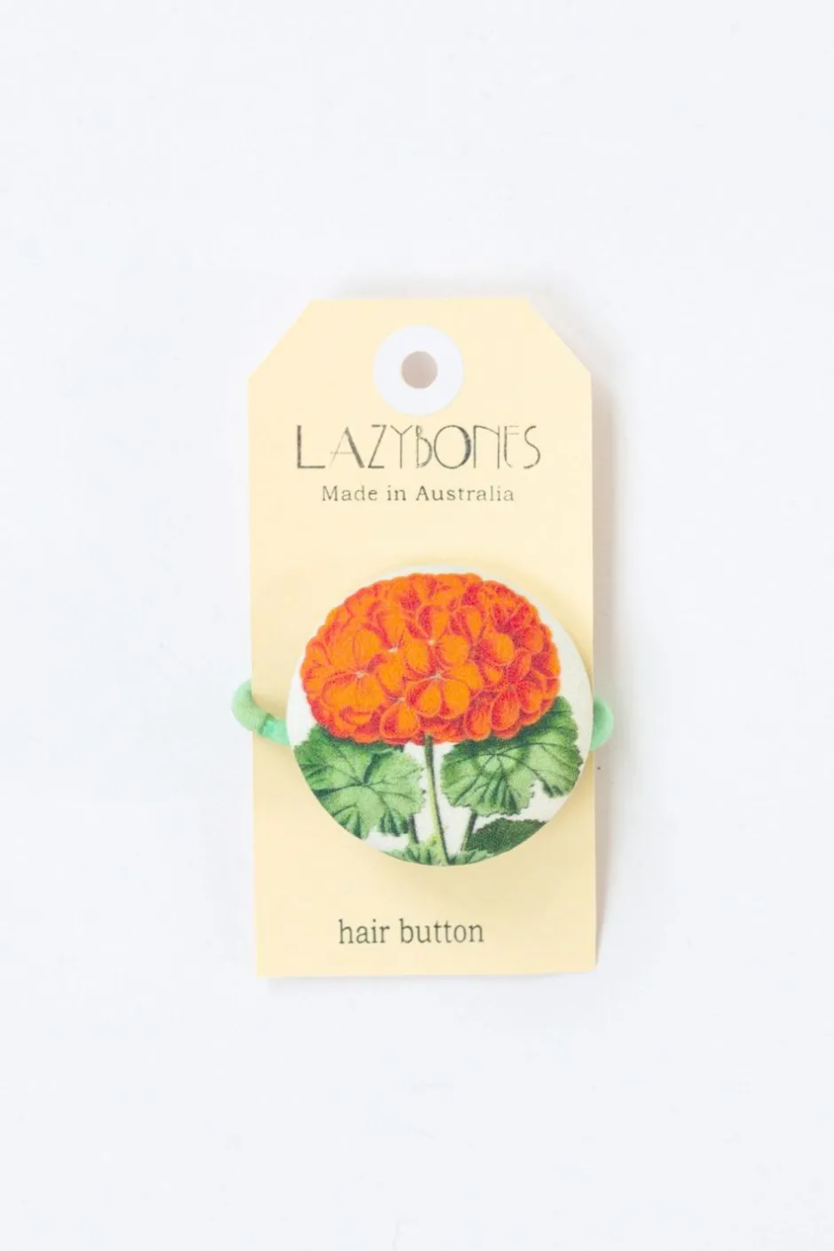Hot Lazybones Hair Button Geranium