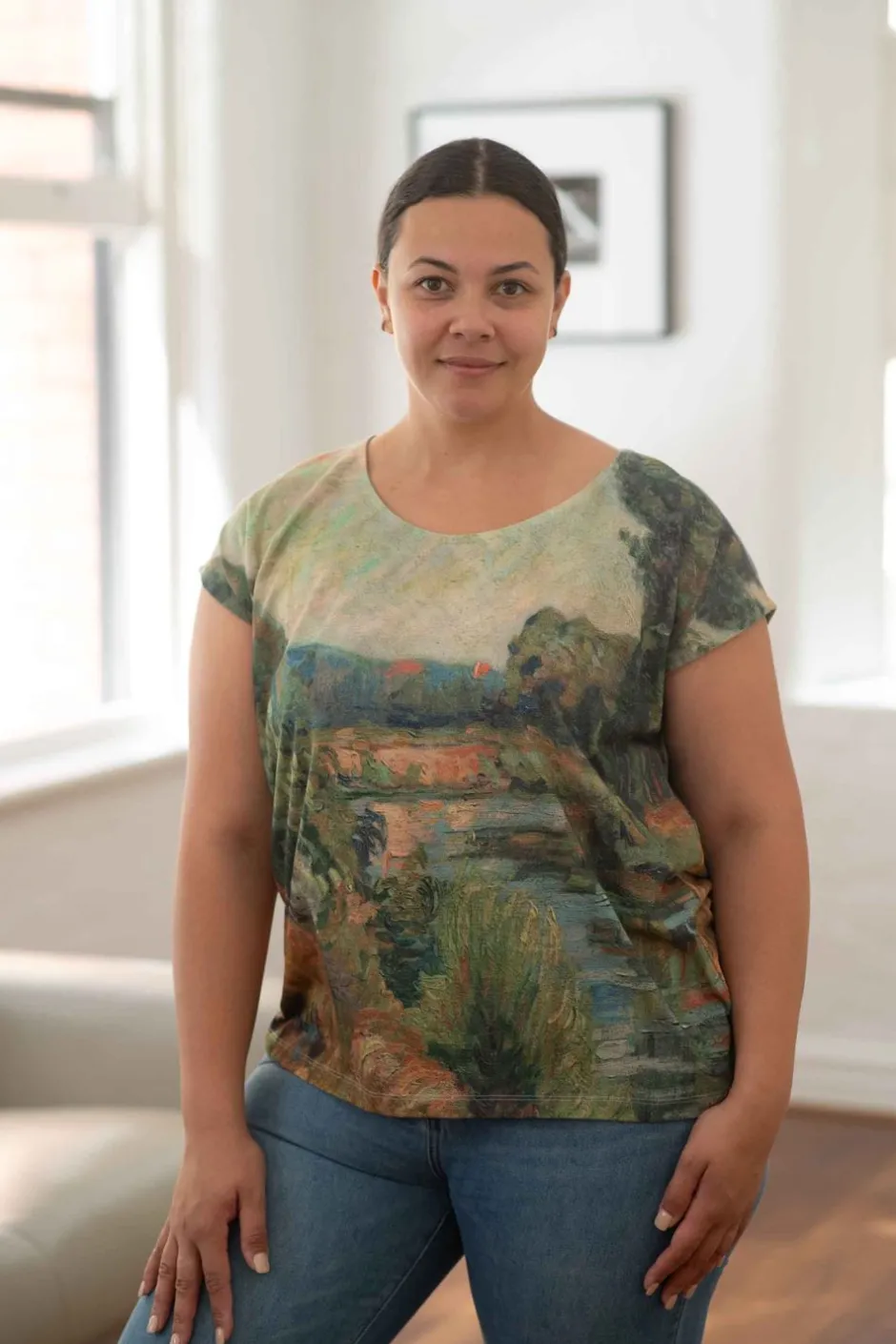 Cheap Lazybones Leila Top Landscape *Organic Cotton