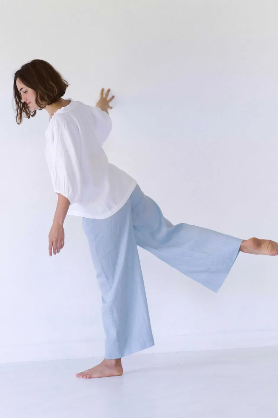 Discount Lazybones Ollie Linen Pant In Sky