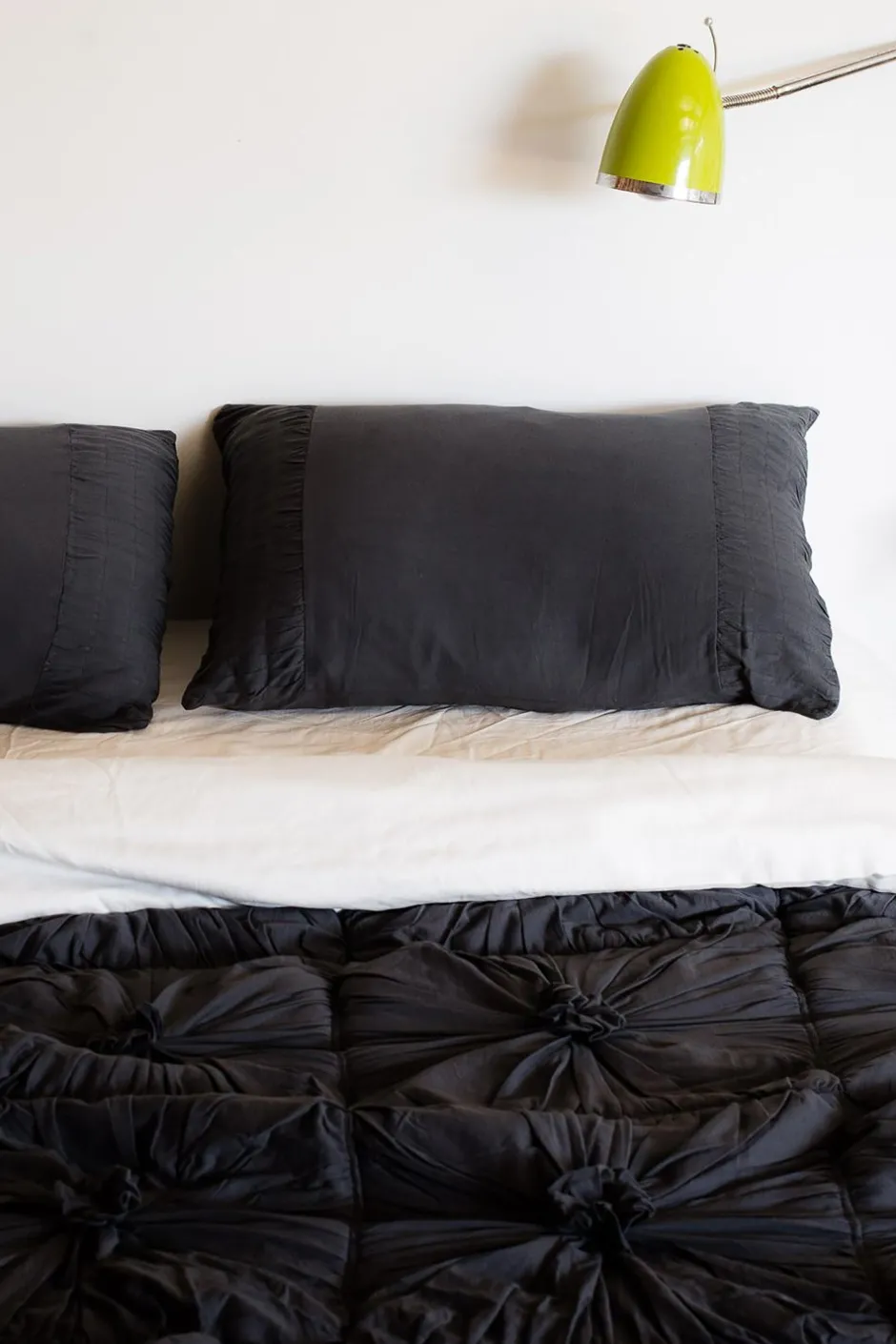 Hot Lazybones Rosette Pillowcase Set In Charcoal *Organic Cotton
