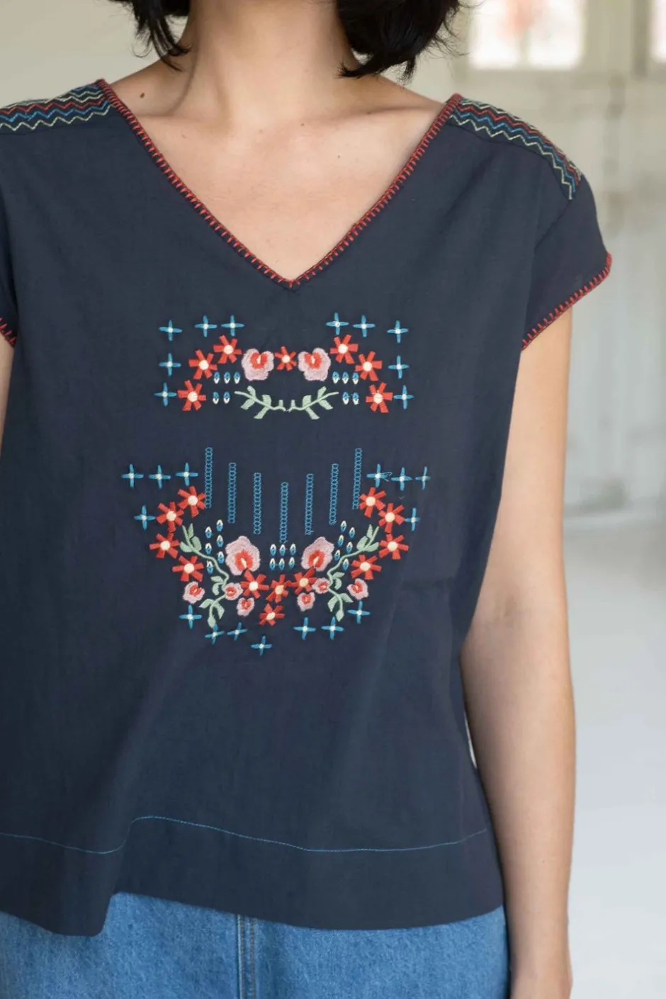 Fashion Lazybones Sarah Top Parisian Blue