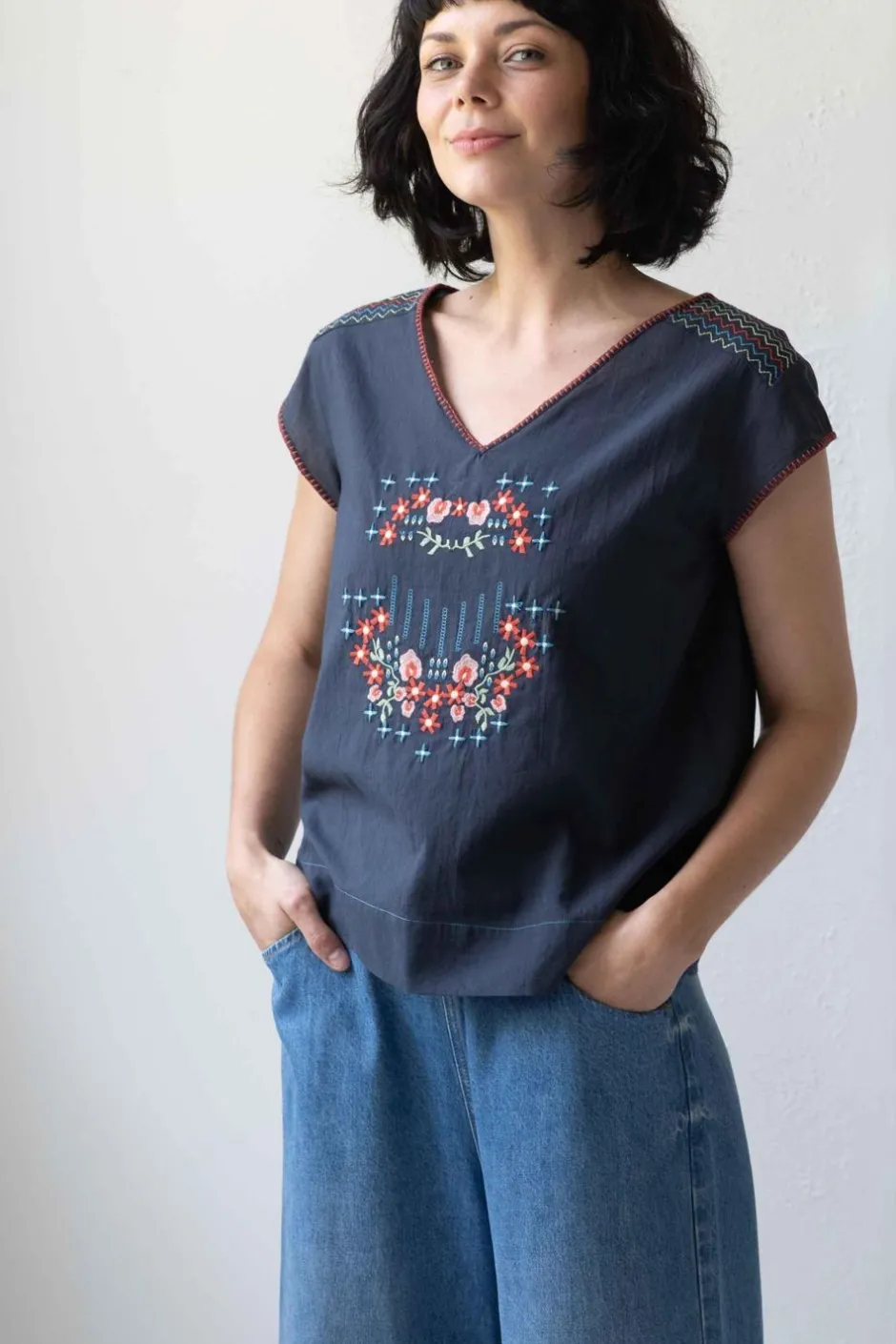 Fashion Lazybones Sarah Top Parisian Blue