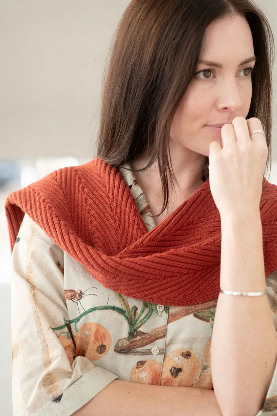 Hot Lazybones Zigzag Scarf Rust *Organic Cotton